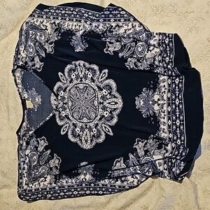 Agenda Patterned BOHO Top with Butterfly Sleeves